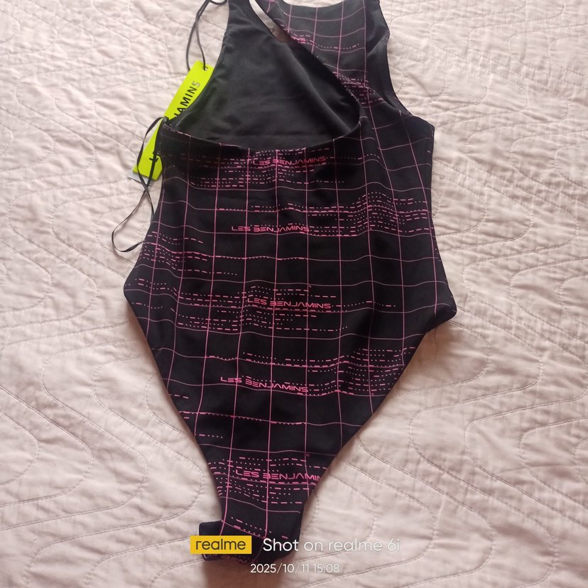 Pembe Desenli İnce Askılı Kadın Mayo - Görsel 3