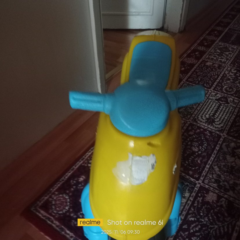 Sarı Renkli Çocuk iki kalin Tekerlekli motosiklet - Görsel 2