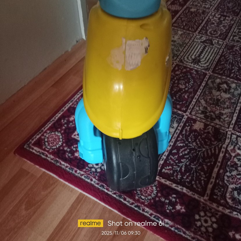 Sarı Renkli Çocuk iki kalin Tekerlekli motosiklet - Görsel 3