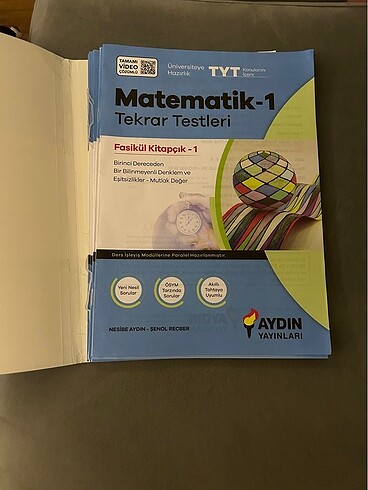 tyt matematik aydın yayınları tekrar testleri 8 fasikül var
