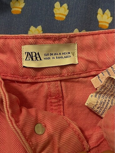 Zara zara yüksek bel pembe şort