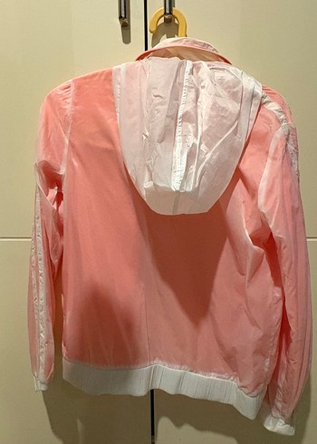 Pembe Fermuarlı Spor Kadın Yağmurluk - Görsel 4