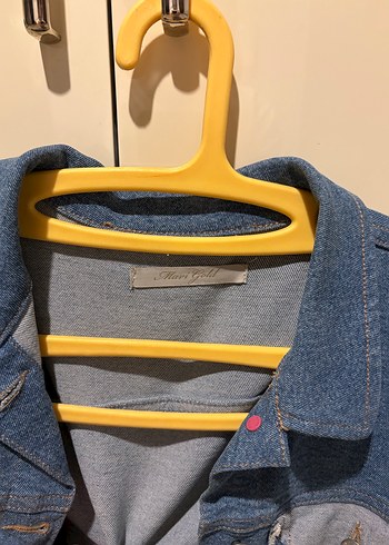 Düğmeli Bol Kesim Kadın Mavi Denim Ceket - Görsel 4