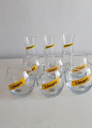 Schweppes Viski Vodka bardakları Lot Takım (Tertemiz) 