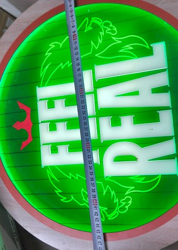 Beden yeşil Renk Feel Real Led Tabela (Büyük)