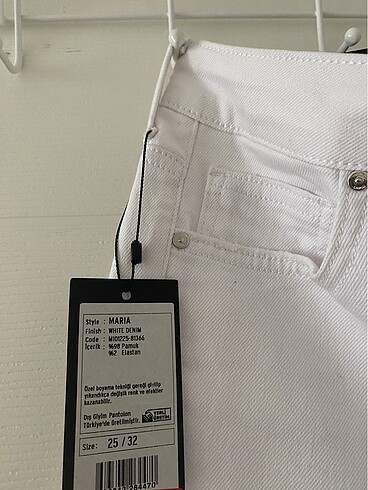 xs Beden beyaz Renk Mavi flare jean