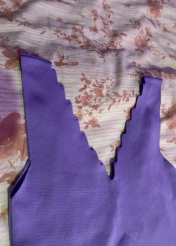 Mor V Yaka bluz - Görsel 3