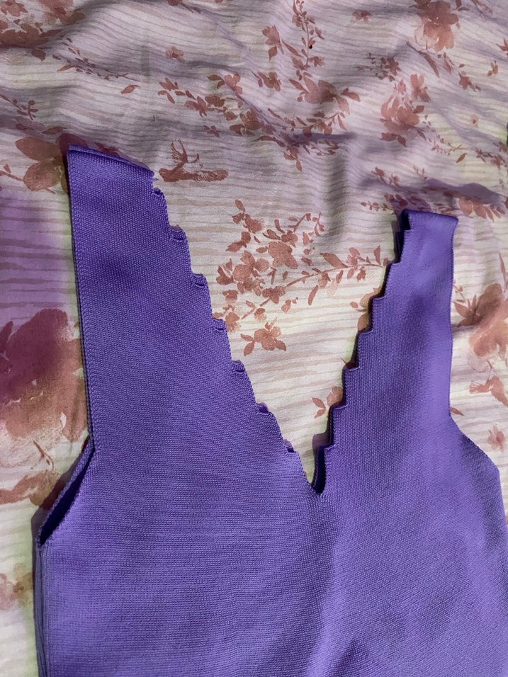 Mor V Yaka bluz - Görsel 3