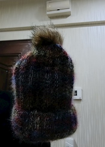 Çok Renkli Kadın Örgü Bere - Görsel 2