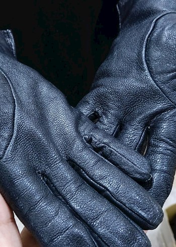 Siyah Süet Kürklü Kadın Eldiven - Görsel 2