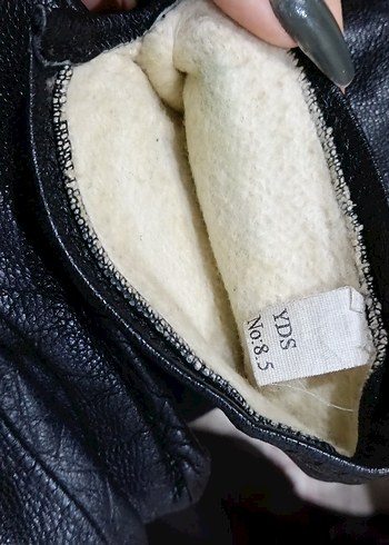 Siyah Süet Kürklü Kadın Eldiven - Görsel 3