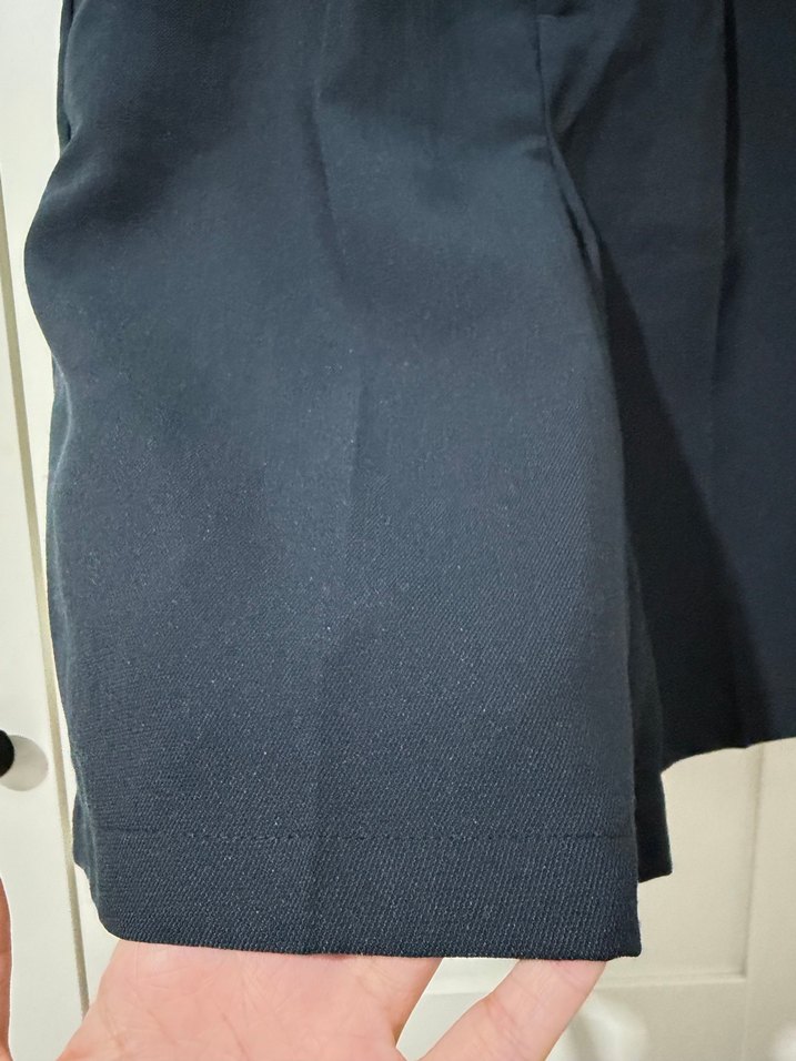 Lacivert Keten Pilili Kadın Bermuda Şort - Görsel 3