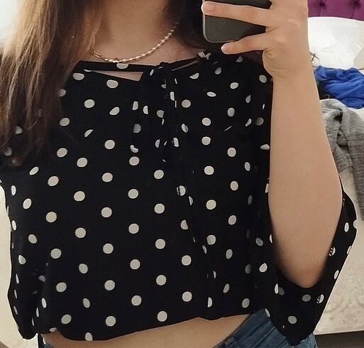 Puantiyeli bluz