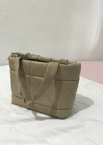 Beden çeşitli Renk Bej Kadın Kapitone Omuz Çantası