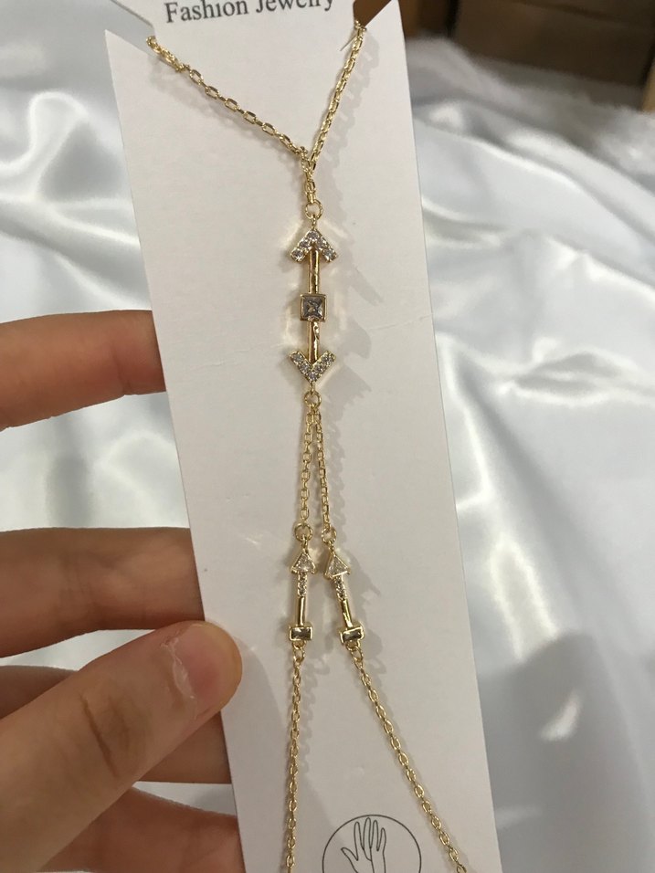 Altın Renk Zincir Detaylı Kadın El Zinciri - Görsel 2