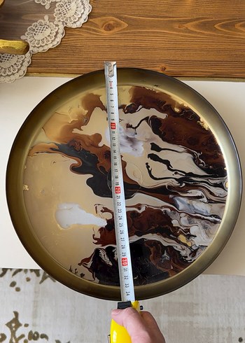 Kahverengi Tie-Dye Desenli Bohem Tepsi - Görsel 3