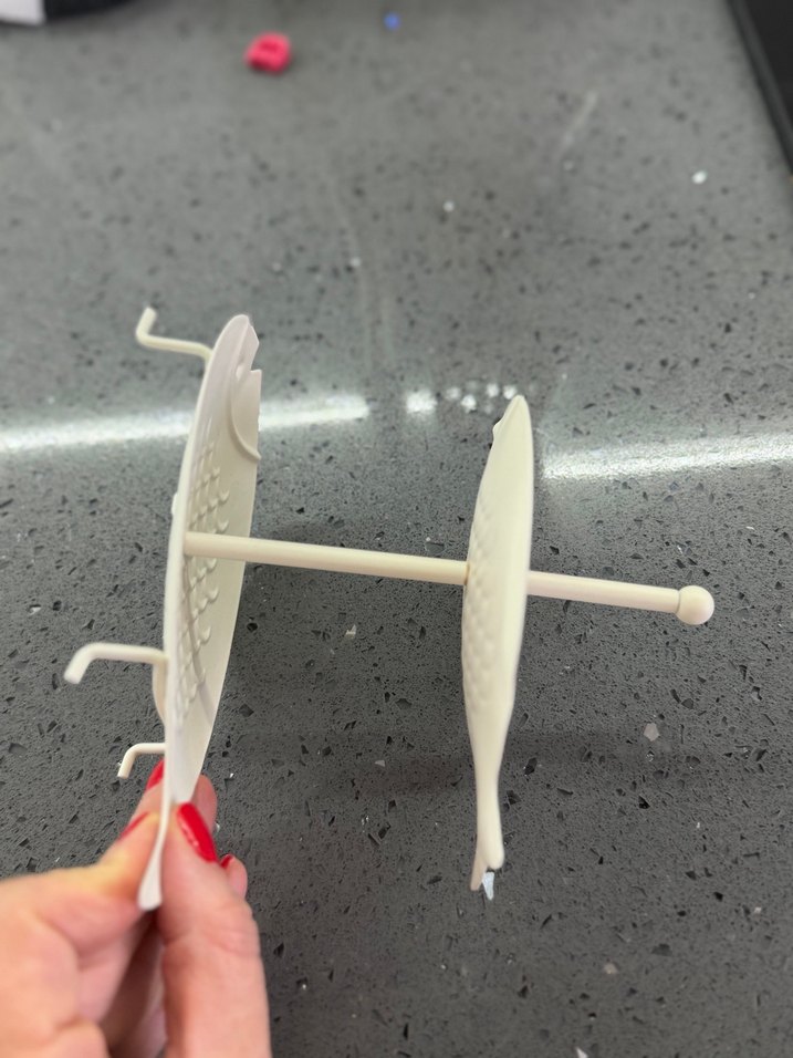 Beyaz Balık Tasarımlı Metal Sunum - Görsel 3