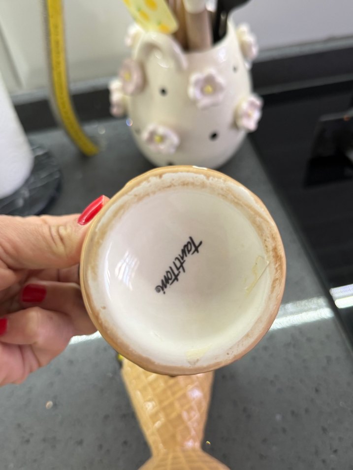 Dondurma Külahı Tasarımlı Kahverengi Seramik Dondurmalık - Görsel 5