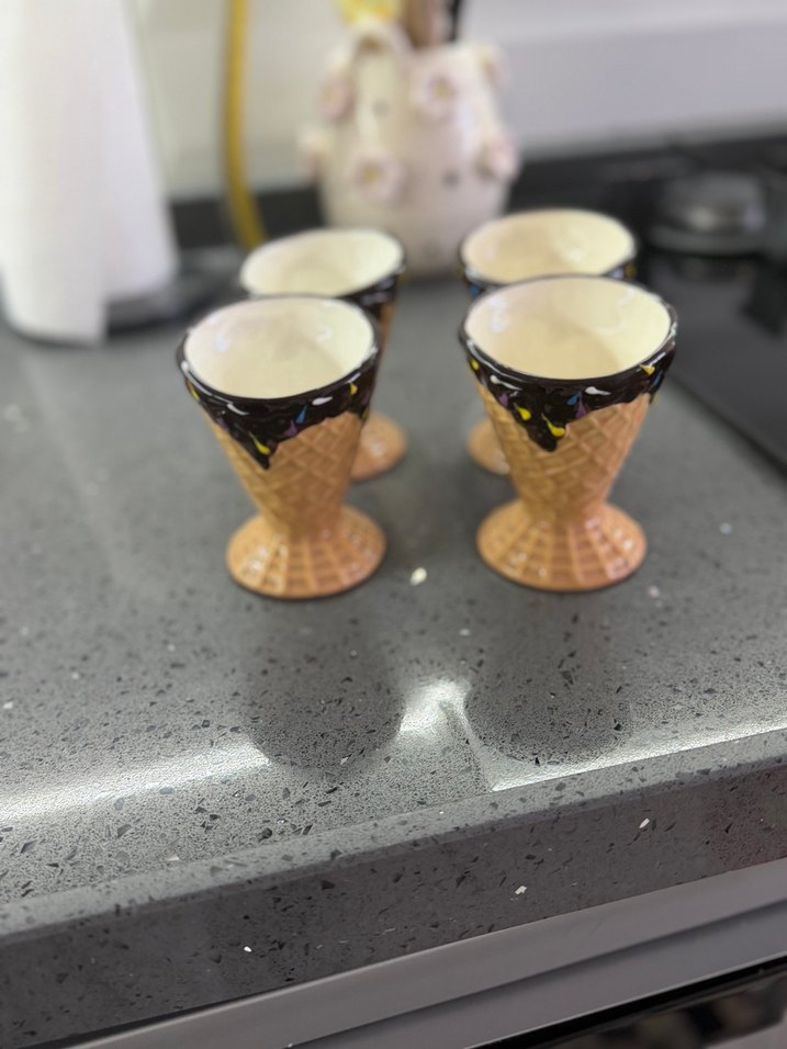 Dondurma Külahı Tasarımlı Kahverengi Seramik Dondurmalık - Görsel 2