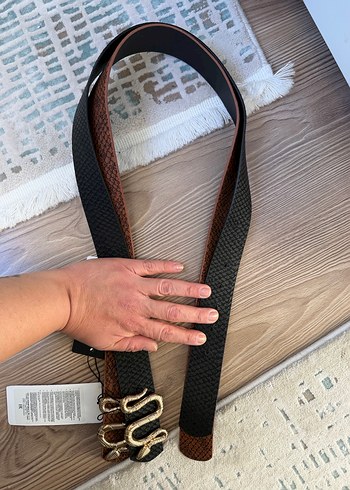 Deri Yılan Tokalı Kadın Kemer - Görsel 3