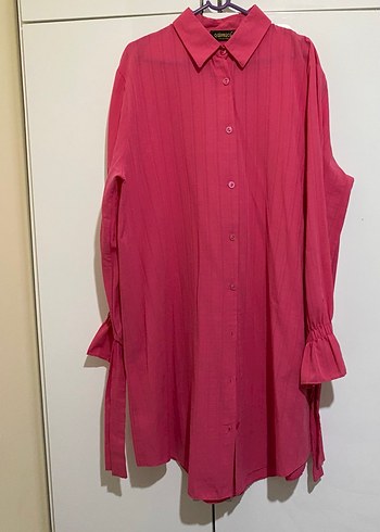 Pembe tesettür pantolonlu takım - Görsel 3