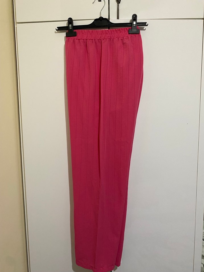 Pembe tesettür pantolonlu takım - Görsel 2