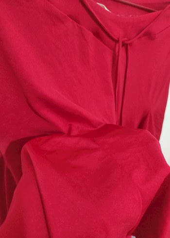 Trendyol & Milla kırmızı fırfırlı beli baglama detaylı etek