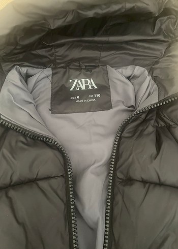 Zara Kapüşonlu Siyah  Çocuk Mont - Görsel 3
