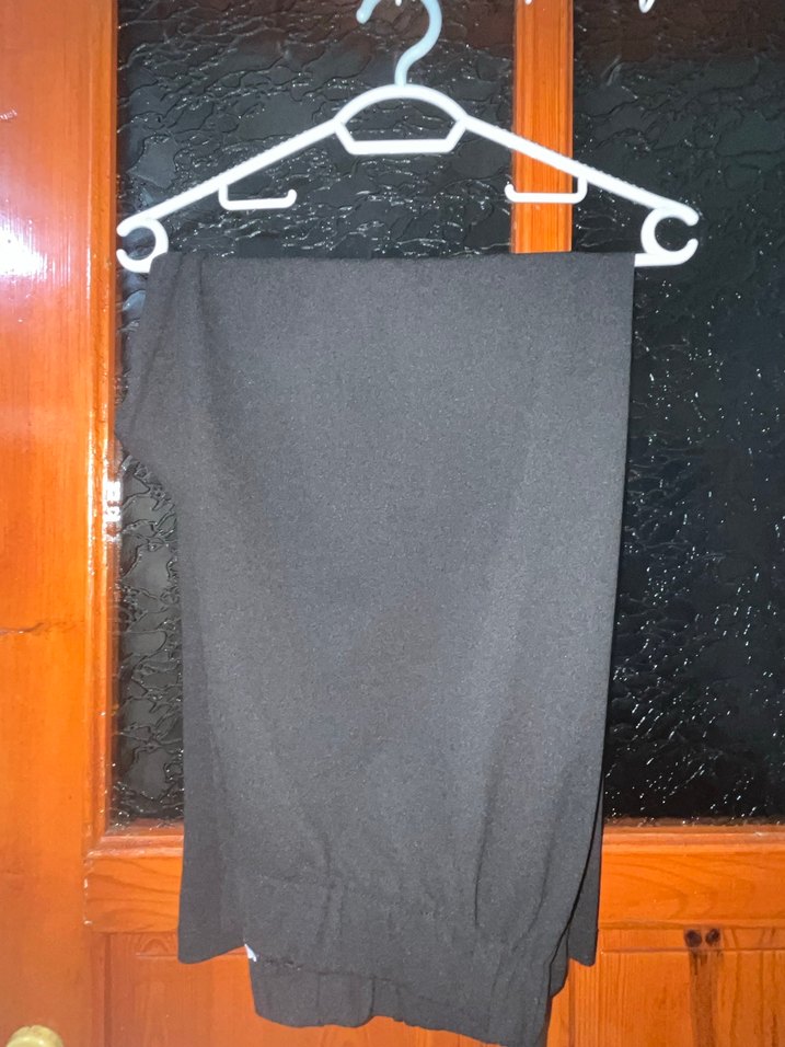 Düğmeli Siyah Uzun Hamile Kabanı - Görsel 2