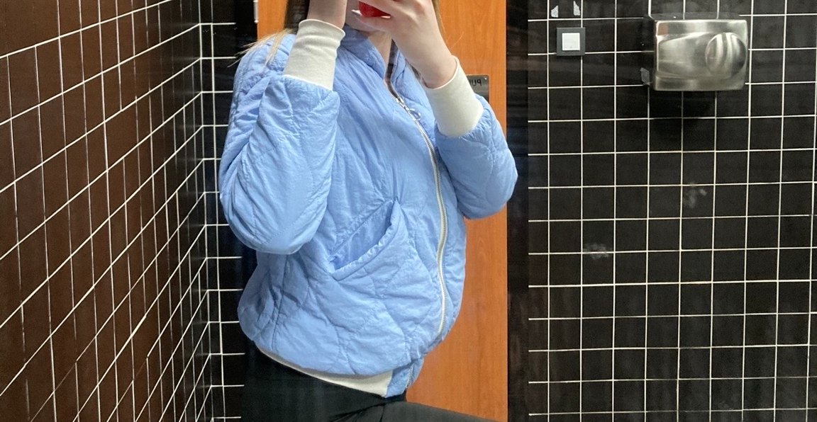 Mavi Kadın Kışlık Mont, Düğmeli, Yüksek Yaka - Görsel 2