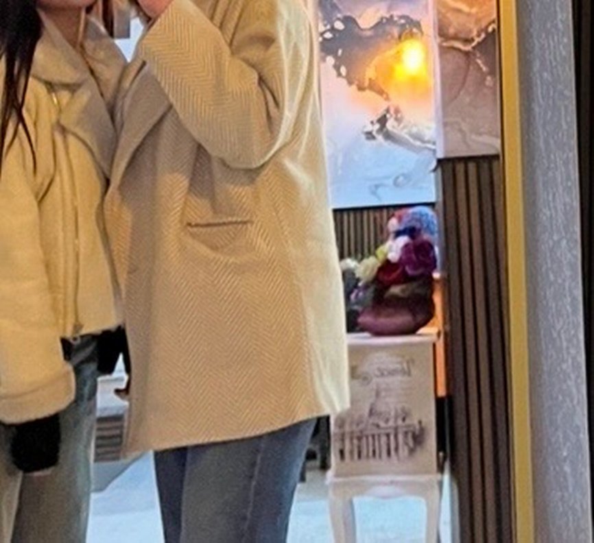 Bej Midi Hamile Kaban, Kürklü, Salaş Kesim - Görsel 3