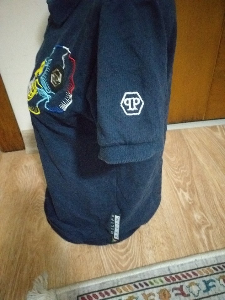 Erkek Lacivert Baskılı Denim Polo Tişört - Görsel 4