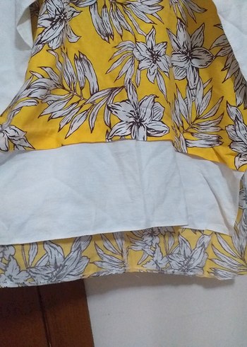 Sarı Çiçek Desenli Bohem Tunik - Görsel 2