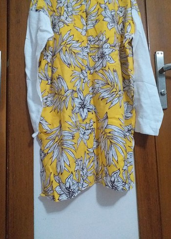 Sarı Çiçek Desenli Bohem Tunik - Görsel 3