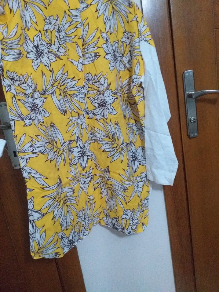 Sarı Çiçek Desenli Bohem Tunik - Görsel 4