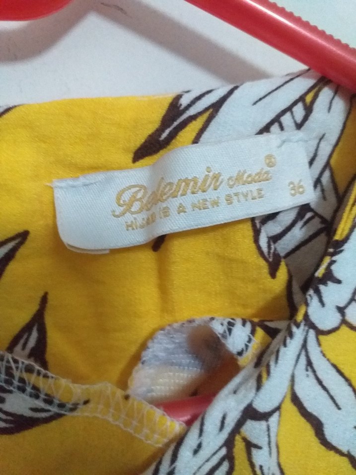 Sarı Çiçek Desenli Bohem Tunik - Görsel 5