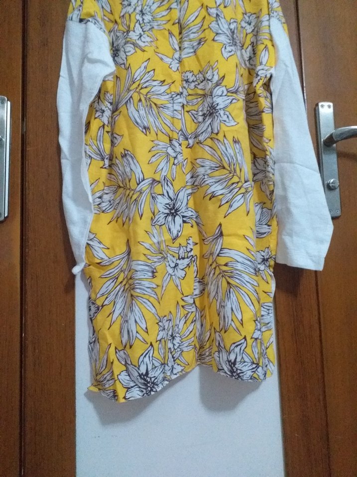 Sarı Çiçek Desenli Bohem Tunik - Görsel 3