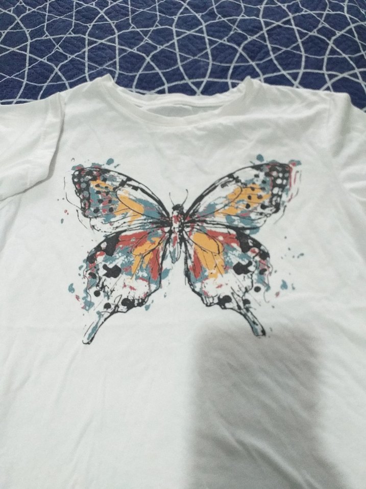 Beyaz Baskılı Tişört - Görsel 2