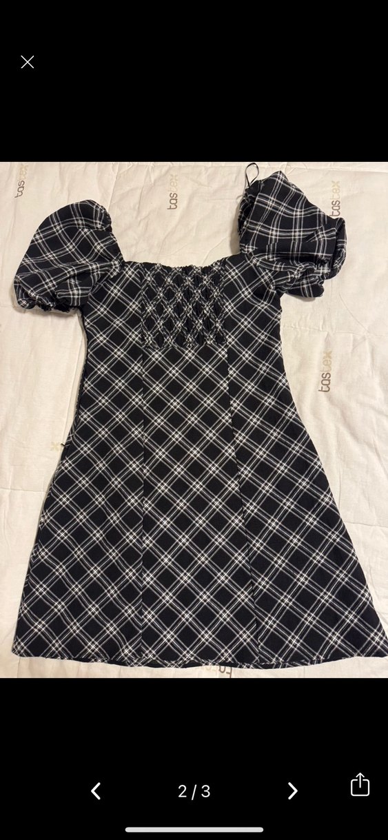 H&M ekoseli elbise - Görsel 2