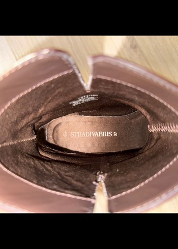 Stradivarius Kahverengi Deri Tokalı Biker Bot - Görsel 5