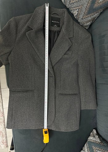 Manuka gri blazer kaban - Görsel 4