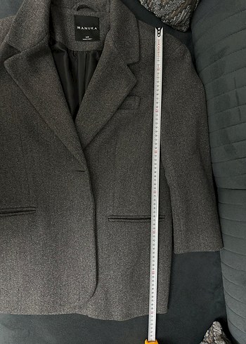 Manuka gri blazer kaban - Görsel 5