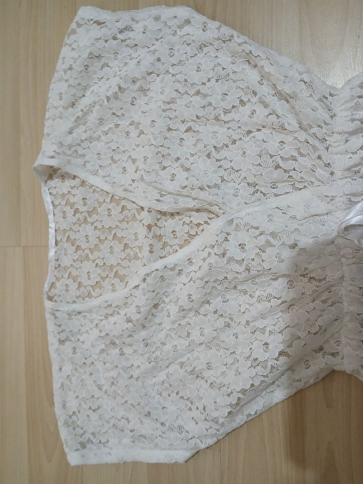 Bohem Beyaz Midi Dantel mayo üstü pareo - Görsel 3