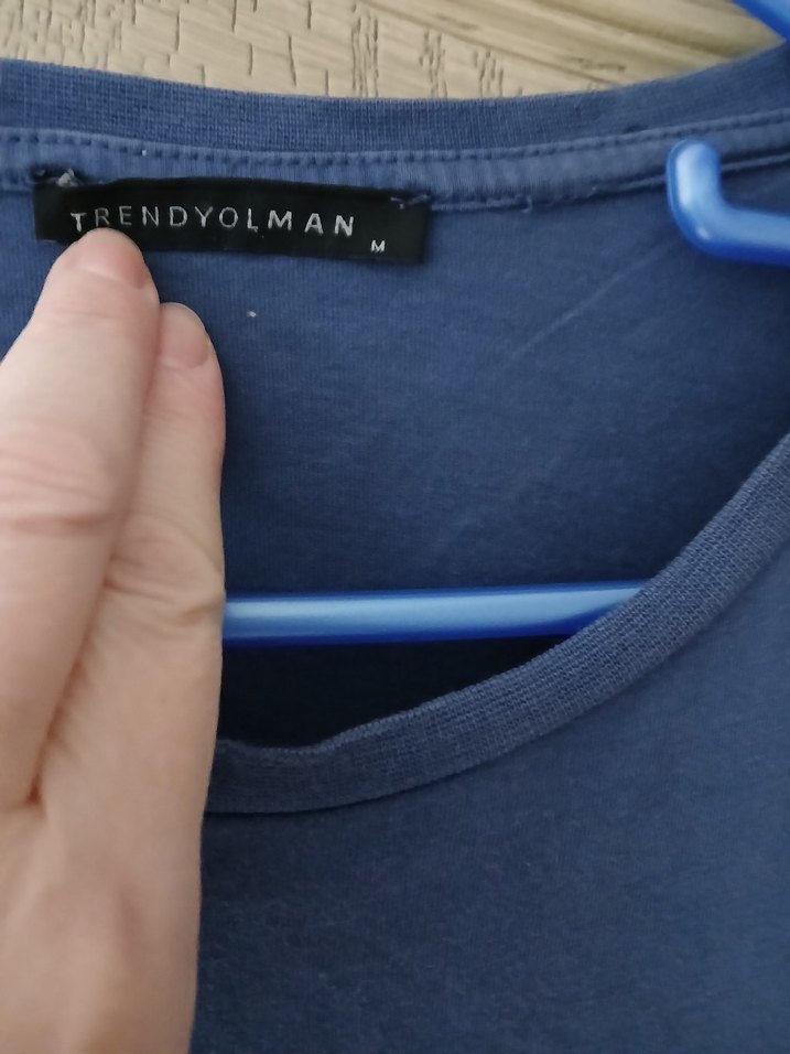 L ve XL bedene uyumlu Erkek Mavi  Kısa Kollu Tişört - Görsel 3