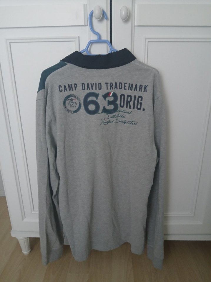 Gri Uzun Kollu Erkek Polo Tişört - Görsel 2