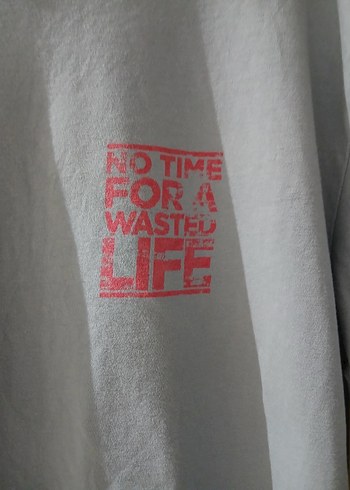 L bedene uyumlu Gri Baskılı Erkek Kısa Kollu Tişört - Görsel 2