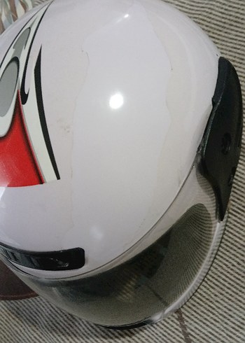 Beyaz Baskılı Biker Kask - Görsel 7