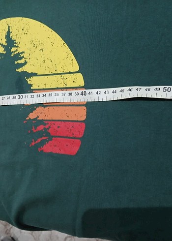 Xl bedene uyumludur. Yeşil Baskılı Erkek Tişört - Görsel 2