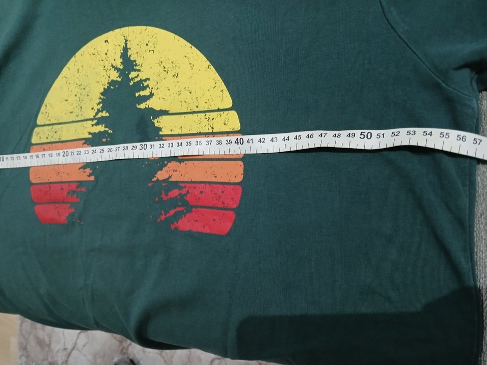 Xl bedene uyumludur. Yeşil Baskılı Erkek Tişört - Görsel 2