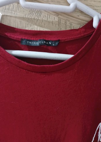 L bedene uyumlu. Bordo Erkek  Tişört - Görsel 3